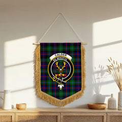 Calder Tartan Crest Wall Hanging Banner - Wood Pole