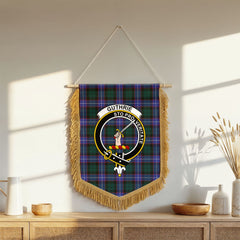 Guthrie Modern Tartan Crest Wall Hanging Banner - Wood Pole