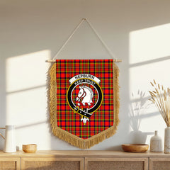 Hepburn Tartan Crest Wall Hanging Banner - Wood Pole