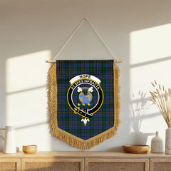 Hope Tartan Crest Wall Hanging Banner - Wood Pole