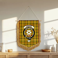 Jardine Tartan Crest Wall Hanging Banner - Wood Pole