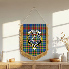 MacBeth Modern Tartan Crest Wall Hanging Banner - Wood Pole