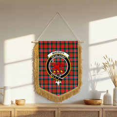MacDuff Modern Tartan Crest Wall Hanging Banner - Wood Pole