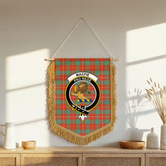 MacFie Ancient Tartan Crest Wall Hanging Banner - Wood Pole