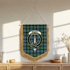 MacKay Ancient Tartan Crest Wall Hanging Banner - Wood Pole