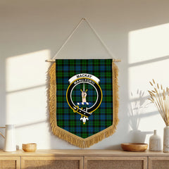 MacKay Modern Tartan Crest Wall Hanging Banner - Wood Pole