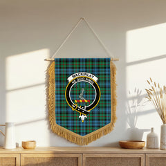 MacKinlay Ancient Tartan Crest Wall Hanging Banner - Wood Pole