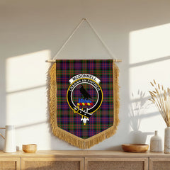 McDonnell of Glengarry Modern Tartan Crest Wall Hanging Banner - Wood Pole
