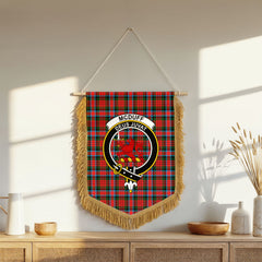 McDuff Modern Tartan Crest Wall Hanging Banner - Wood Pole