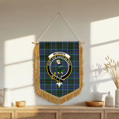 McInnes Modern Tartan Crest Wall Hanging Banner - Wood Pole