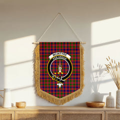 McIntyre Modern Tartan Crest Wall Hanging Banner - Wood Pole