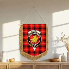 McIver Modern Tartan Crest Wall Hanging Banner - Wood Pole