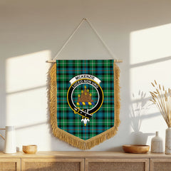 McKenzie Ancient Tartan Crest Wall Hanging Banner - Wood Pole