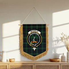 McKinlay Modern Tartan Crest Wall Hanging Banner - Wood Pole