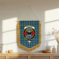 McLeod of Harris Ancient Tartan Crest Wall Hanging Banner - Wood Pole