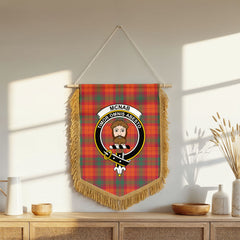 McNab Ancient Tartan Crest Wall Hanging Banner - Wood Pole
