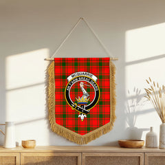 McQuarrie Tartan Crest Wall Hanging Banner - Wood Pole