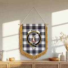 McRae Dress Modern Tartan Crest Wall Hanging Banner - Wood Pole