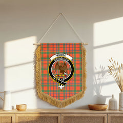 Munro Ancient Tartan Crest Wall Hanging Banner - Wood Pole