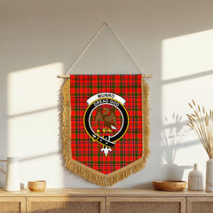 Munro Modern Tartan Crest Wall Hanging Banner - Wood Pole
