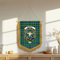 Murray of Atholl Ancient Tartan Crest Wall Hanging Banner - Wood Pole