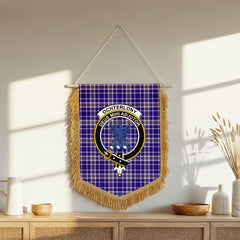 Ochterlony Tartan Crest Wall Hanging Banner - Wood Pole