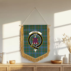 Ogilvie Hunting Ancient Tartan Crest Wall Hanging Banner - Wood Pole