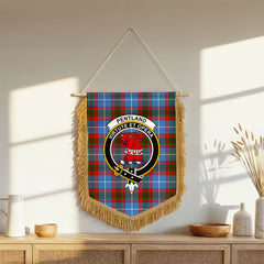 Pentland Tartan Crest Wall Hanging Banner - Wood Pole