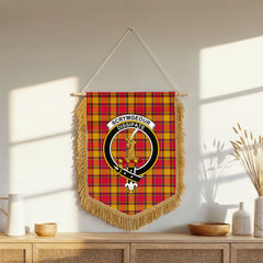 Scrymgeour Tartan Crest Wall Hanging Banner - Wood Pole