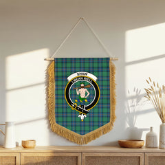 Shaw (of Sauchie) Ancient Tartan Crest Wall Hanging Banner - Wood Pole