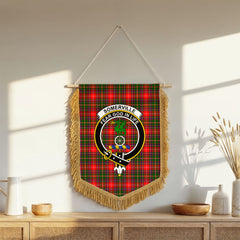 Somerville Tartan Crest Wall Hanging Banner - Wood Pole