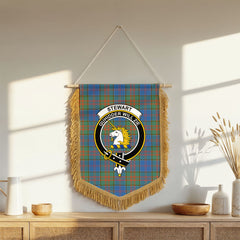 Stewart of Appin Hunting Ancient Tartan Crest Wall Hanging Banner - Wood Pole