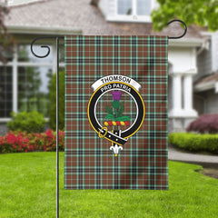 Thomson Hunting Modern Tartan Crest Garden Flag