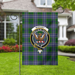 Wishart Hunting Tartan Crest Garden Flag