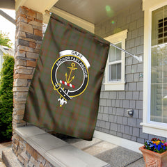 Gray Tartan Crest Garden Flag