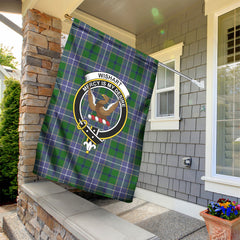 Wishart Hunting Tartan Crest Garden Flag