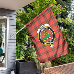 Grant Weathered Tartan Crest Garden Flag