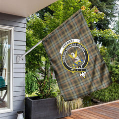 Stewart Hunting Weathered Tartan Crest Garden Flag