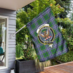 Wishart Hunting Tartan Crest Garden Flag