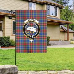 Beaton Modern Tartan Crest Garden Flag