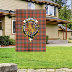 McPherson Weathered Tartan Crest Garden Flag