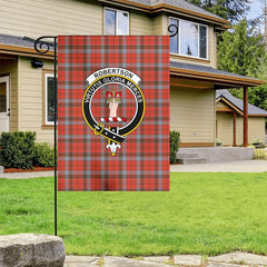 Robertson Weathered Tartan Crest Garden Flag