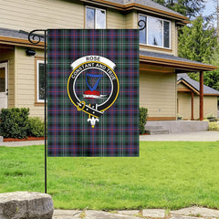 Rose Hunting Modern Tartan Crest Garden Flag