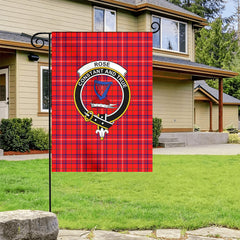 Rose Modern Tartan Crest Garden Flag