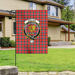 Sinclair Modern Tartan Crest Garden Flag
