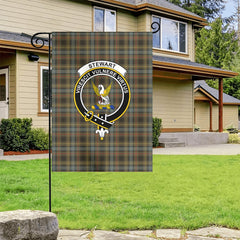 Stewart Hunting Weathered Tartan Crest Garden Flag