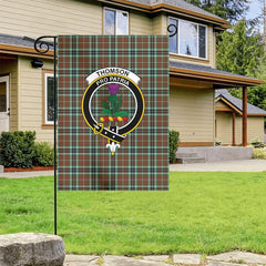 Thomson Hunting Modern Tartan Crest Garden Flag