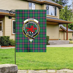 Young Modern Tartan Crest Garden Flag