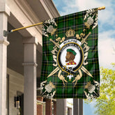 McAlpine Modern Tartan Crest Garden Flag - Gold Thistle Style
