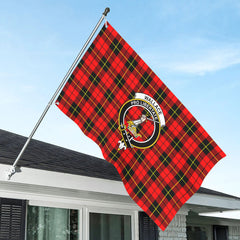 Wallace Hunting Red Tartan Crest House Flag